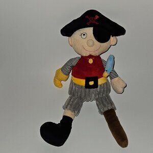 Stephan Baby Pirate Plush Lovey 13" Stuffed Baby Toy Blue Bird Peg Leg Hook